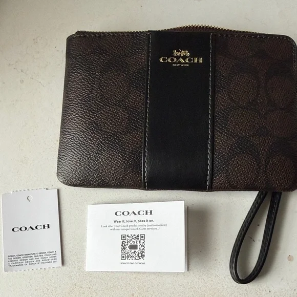 Coach Black and Brown Wristlet - Picture 2 of 2